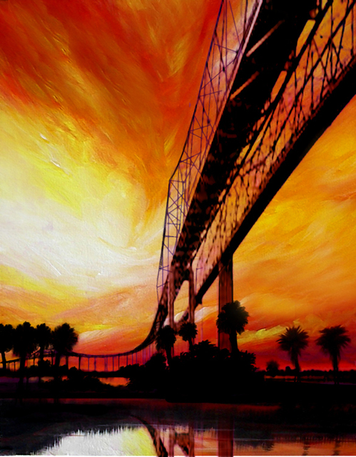 James Hill  'The Last Bridge', created in 2004, Original Painting Acrylic.