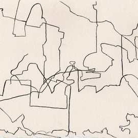 Michelle Daly: 'The Space Between 13th and Tacoma 1', 2007 Pen Drawing, Abstract. 