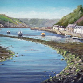 Chris Chalk: 'Fishguard Harbour', 2010 Oil Painting, Landscape. Artist Description:  Oil on canvas - As primarily a landscape artist Ive painted this scene at Fishguard harbour in Pembrokeshire before but not on such a large scale.  Theres quite a lot going on in this painting and the larger size canvas allowed me put this in without making the painting ...