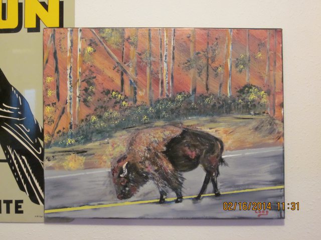 Chris Cooper  'Yellowstone Bison', created in 2014, Original Painting Acrylic.