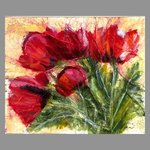 5 red poppies By Chris Jehn