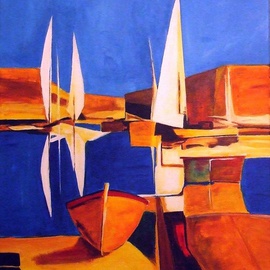 Christian Mihailescu Artwork Marina 04, 2011 Acrylic Painting, Sailing