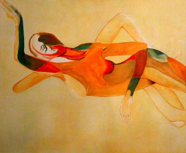 Artist Christian Mihailescu. 'Swimming' Artwork Image, Created in 2011, Original Painting Acrylic. #art #artist