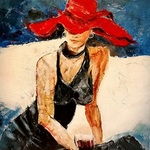 lady with the red hat By Christian Mihailescu