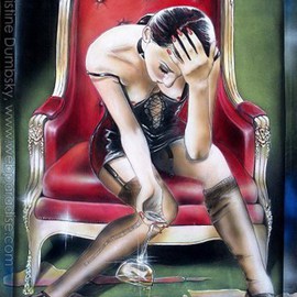 Christine Dumbsky: 'Broken hearted', 2005 Acrylic Painting, Erotic. Artist Description:  Broken hearted, 130 x 74 cm ( 51,18 x 29,13 Inch) , 2005 ...