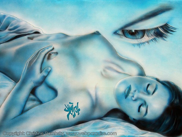 Artist Christine Dumbsky. 'Conny  My Sleeping Beauty' Artwork Image, Created in 2008, Original Mixed Media. #art #artist