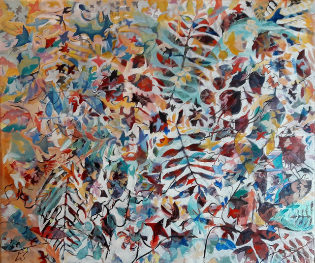 Chris Walker  'Leafing', created in 2020, Original Painting Oil.