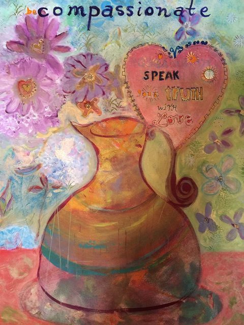 Artist Cindy Kornet. 'Be Compassionate' Artwork Image, Created in 2017, Original Painting Other. #art #artist