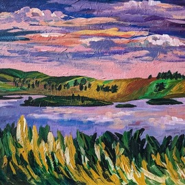 Krisztina Lantos: 'bay of fundy nova scotia', 2009 Acrylic Painting, Landscape. Artist Description: The Bay of Fundy in the Canadian Maritimes is famous for its highest tide in the world and a lovely place for a vacation. ...