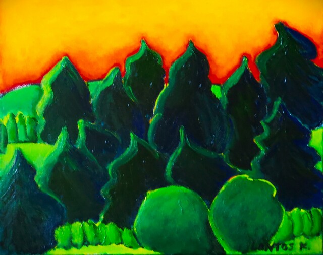 Artist Krisztina Lantos. 'Black Forest 2' Artwork Image, Created in 2023, Original Painting Oil. #art #artist