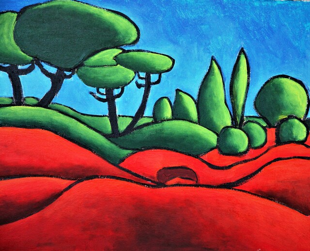 Krisztina Lantos  'Hills Of Provence', created in 2017, Original Painting Acrylic.