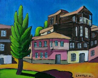 Krisztina Lantos: 'old rodosto in turkey', 2019 Acrylic Painting, Landscape. Rodosto in Turkey  now Tekirdag  gave home to Hungarian emigrees in the 18th century after the failed uprising of  Prince Rakoczi. ...