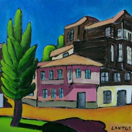 Krisztina Lantos: 'old rodosto in turkey', 2019 Acrylic Painting, Landscape. Artist Description: Rodosto in Turkey  now Tekirdag  gave home to Hungarian emigrees in the 18th century after the failed uprising of  Prince Rakoczi. ...