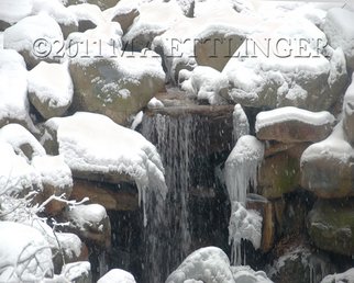 Martin A Ettlinger: 'Prospect Park Falls', 2011 Color Photograph, nature.  Prospect Park Falls was taken after a heavy snowfall, in this most beautiful park in Brooklyn, New York. Photo is behind glass in a white wood frame. Watermark will not appear in photo. Frame size is 13 x 17 inches.   ...