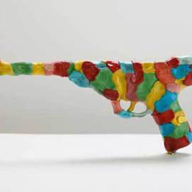 Seyo Cizmic Artwork Chewing Gun, 1995 Mixed Media Sculpture, Peace