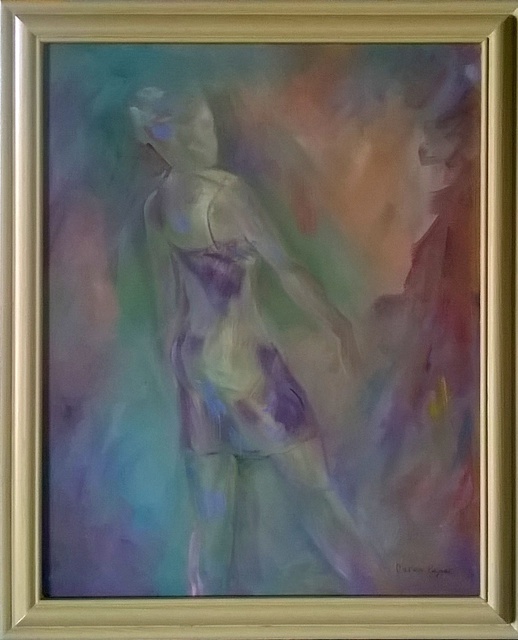 Artist Caren Keyser. 'Girl In The Dress' Artwork Image, Created in 2015, Original Mixed Media. #art #artist