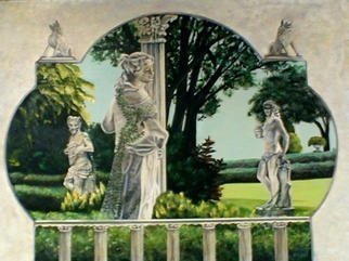 Caren Keyser Artwork Pan s Garden of Delight, 1997 Acrylic Painting, Mythology