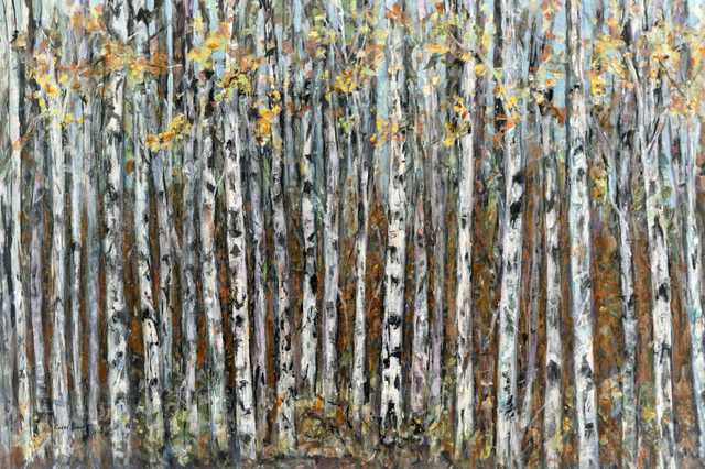 Artist Caren Keyser. 'Birch Trees' Artwork Image, Created in 2020, Original Collage. #art #artist