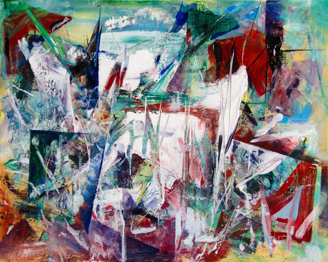 Artist Caren Keyser. 'Boxed In Abstract' Artwork Image, Created in 2019, Original Collage. #art #artist