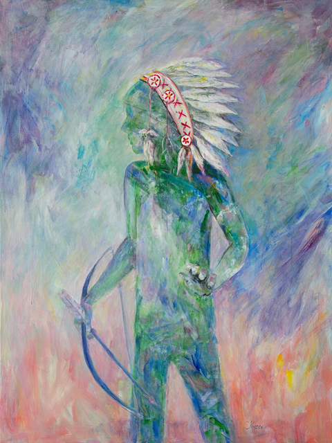 Artist Caren Keyser. 'The Boy Who Would Be Chief' Artwork Image, Created in 2018, Original Mixed Media. #art #artist