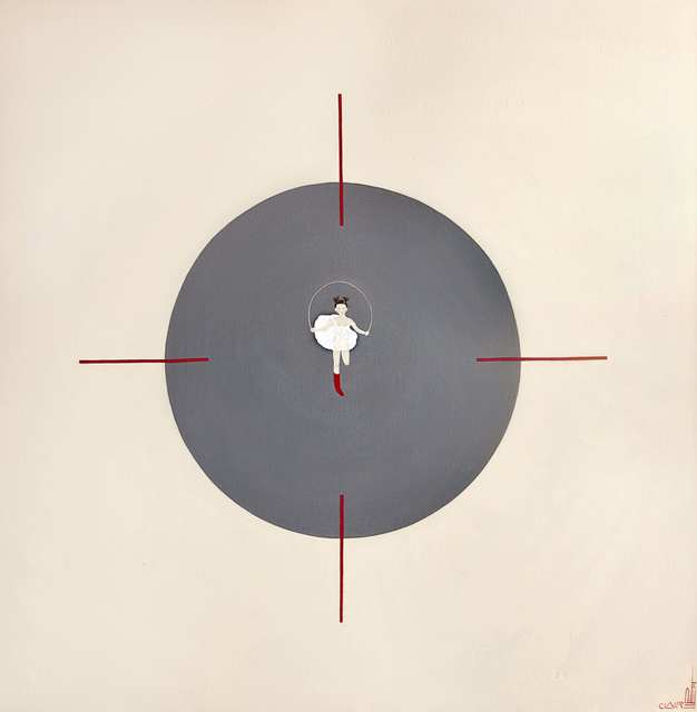 Claire Petit  'Jumping Target', created in 2009, Original Painting Oil.