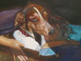 Alida Militi: 'La chienne', 2012 Oil Painting, Animals. 