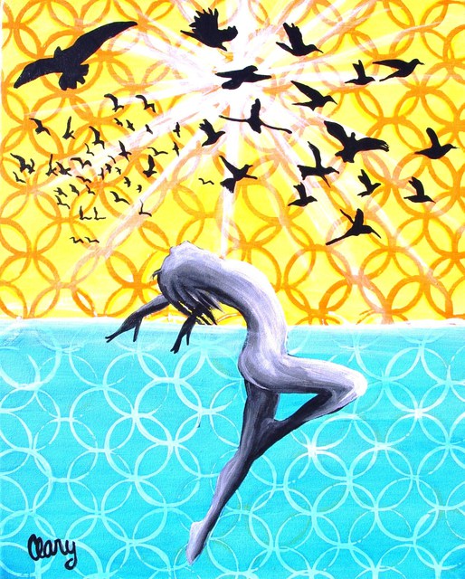 Artist Clary Meserve. 'Dream Girl' Artwork Image, Created in 2013, Original Mixed Media. #art #artist