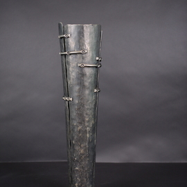 Claudio Bottero: 'elementi legati', 2010 Steel Sculpture, Abstract. Artist Description: This piece can be a sculpture in it s own right, but it can also be made into a vase for dried flowers or with a glass insert for cut flowers. It can also be used as an umbrella or walking stick holder. ...