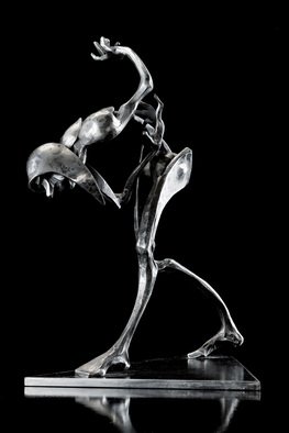 Claudio Bottero: 'giullare', 2018 Steel Sculpture, Abstract Figurative. Giullare means Jester.  It s a figurative piece that many people like, it has charm and a presence that is totally unique. ...
