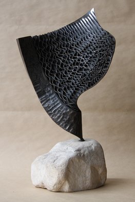 Claudio Bottero: 'nebulosa', 2002 Steel Sculpture, Abstract. A unique piece, with a technique that I have a few times in creating a rippled effect. It s a stunning piece that fit s well in most settings. ...