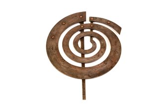 Claudio Bottero: 'scacciapensieri', 2017 Steel Sculpture, Abstract. Abstract piece to provoke thoughts. Made from steel with copper rivets. ...