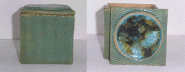 Gail Rosenquist  'Ceramic Box With Glass Inlay', created in 2006, Original Ceramics Handbuilt.