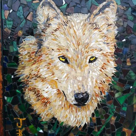 wolf mosaic By Jonathan  Cohen