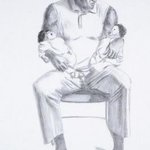 Man and Two Babes By Lucille Coleman