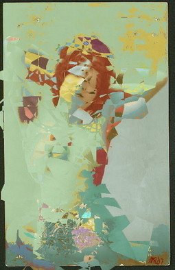 Marc Rubin: 'Green torso with flowers', 2008 Digital Art, Digital. Giclee print on archival paper and archival pigments. Based on 1910 French photograph by unknown photographer. 1
