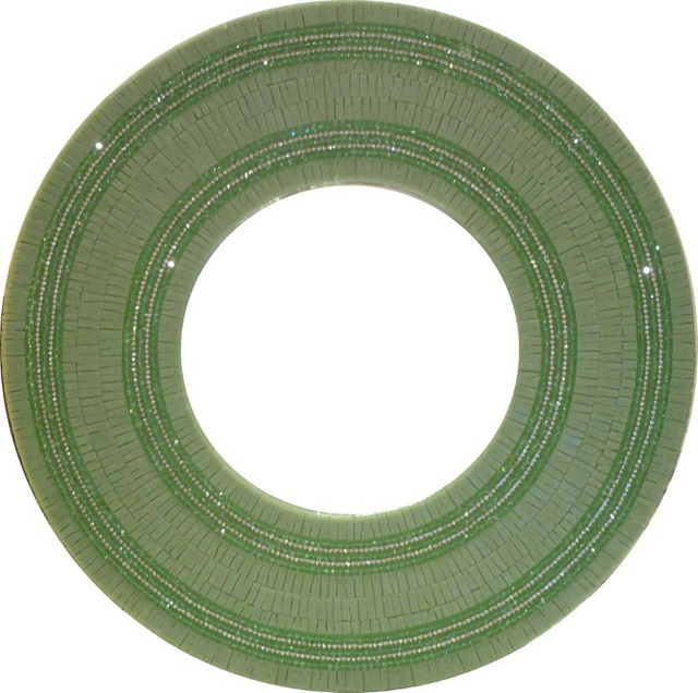 Connie Patterson  'Single Charm Round Mirror Green Color', created in 2015, Original Woodworking.