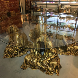 Manfred Kielnhofer: 'glass guardian table', 2017 Ceramic Sculpture, Figurative. Artist Description: rent. masterart. org...