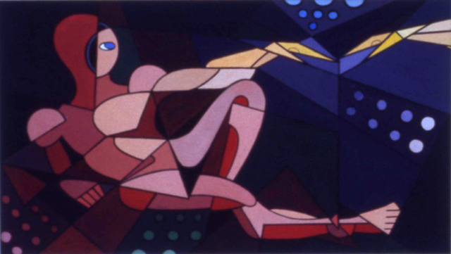 Richard Olmstead  'Creation Of Adam Abstract ', created in 1960, Original Painting Tempera.