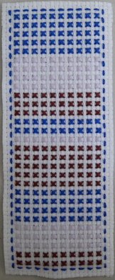Courtney Cook: 'miniature geometric 12', 2017 Textile Art, Geometric. This textile piece uses a simple geometric pattern in different colours. ...