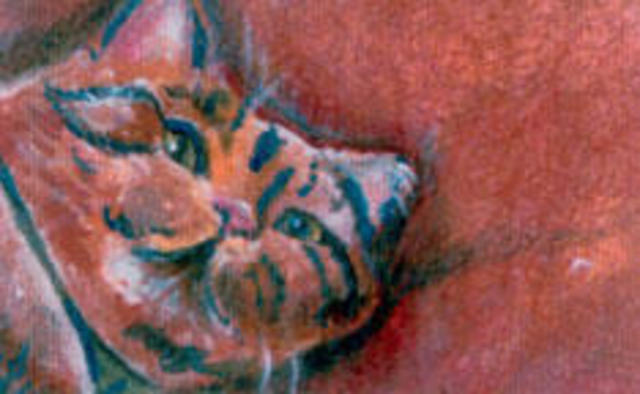Artist Lisa Counts. 'Cat 1' Artwork Image, Created in 2003, Original Drawing Charcoal. #art #artist
