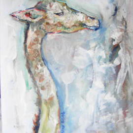 Lisa Counts: 'giraffe', 2007 Acrylic Painting, Animals. 