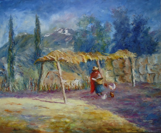 Cecilia Revol Nunez  'EN EL CAMINO ', created in 2013, Original Painting Oil.