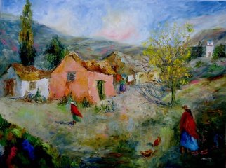 Cecilia Revol Nunez: 'LIBRO ABIERTO DE TRADICION', 2011 Oil Painting, Landscape.                                                                    Figurative Painting of North of Argentina, its people and customs. Oil on canvas with painting knife.                                                                   ...
