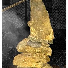 Sculpture Rock Abstract Figure Series, Cristalle Amarante