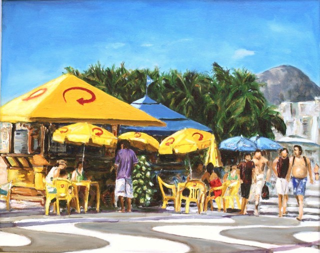 Claudio Vianna  'Domingo De Sol Em Copacabana', created in 2011, Original Painting Oil.