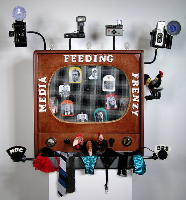 Artist Bill Czappa. 'The Media Feeding Frenzy' Artwork Image, Created in 2011, Original Assemblage. #art #artist