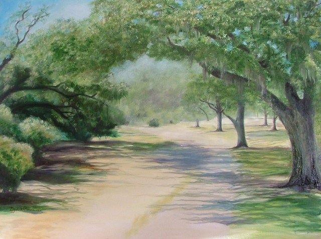 Debra Derouen  'AVERY ISLAND DESTINATION ROAD', created in 2008, Original Painting Oil.