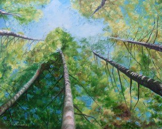 Debra Derouen: 'AVERY ISLAND TREE TOPS', 2008 Oil Painting, Landscape.  AVERY ISLAND TREE T0PS ...