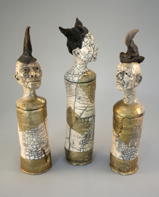 Dirk Dahl  'Raku Cylinders', created in 2013, Original Ceramics Handbuilt.