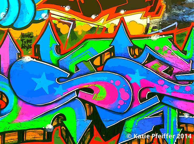 Artist Katie Pfeiffer. 'Graffiti Wall Number Two' Artwork Image, Created in 2014, Original Painting Ink. #art #artist